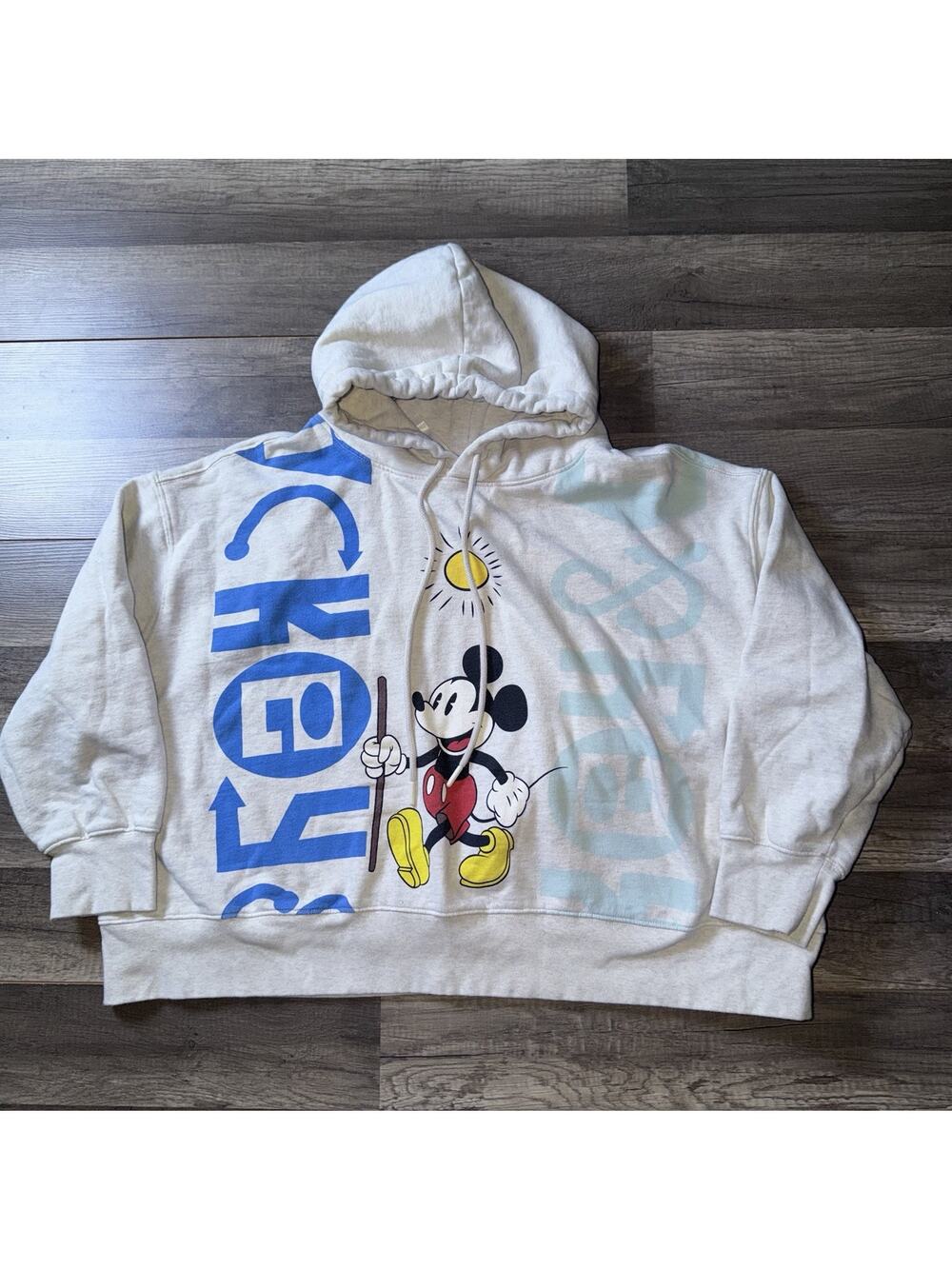 Disney Mickey & Friends Hoodie Womens 1X Oversized Graphic Fleece Pullover